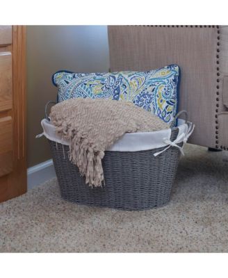 Woven Laundry Basket with Handles and Liner, Basket