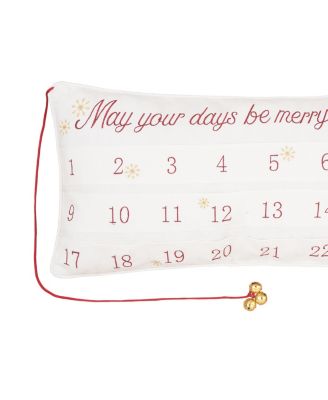 Merry & Bright Advent Embroidered Throw Pillow, 12" x 24"