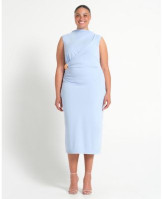 Plus Size Livia High-Neck Midi Dress