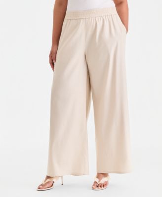 Plus Size Pull-On Wide-Leg Pants