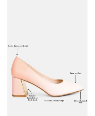 Womens harlow metallic accent block heel pumps