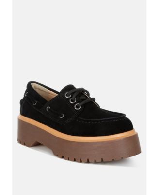 Womens Cuckatoos Chunky Suede Oxford Loafers