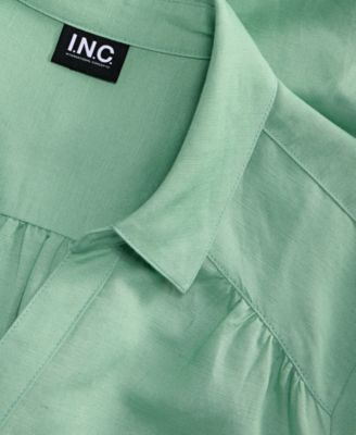 I.N.C. International Concepts Plus Size Linen-Blend Tunic, Exclusively at Macy's