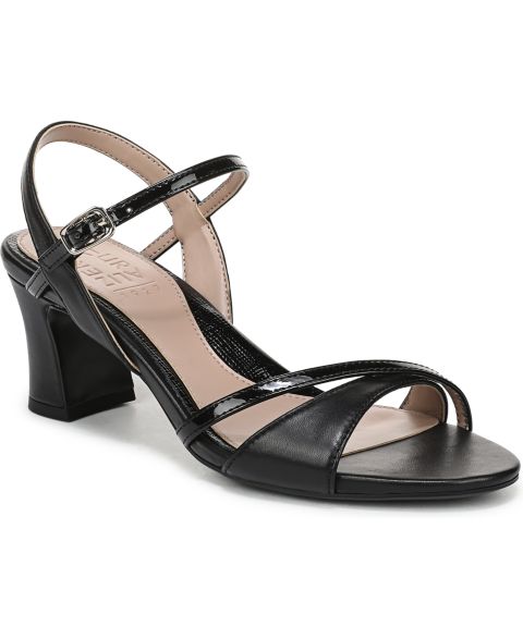 Женские сандалии Naturalizer Trey Strappy Dress Sandals, цвет: Чёрный кожаный / Лаковый
