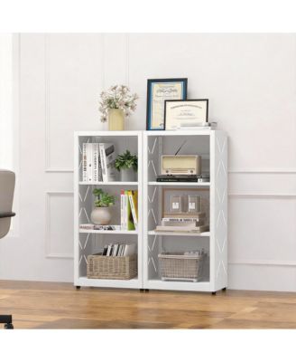 YIGII Adjustable Metal Bookshelf with 3-Side Protection