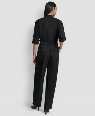 Women's Adjustable Waist Crewneck Jumpsuit