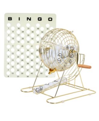 Large Bingo Game Set with 12" Bingo Cage and 1.5" Ping Pong Size Bingo Balls, Plastic Master Board