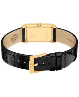 Women's The Eleanor Slim Quartz Two-Hand Black Leather Watch, 22mm