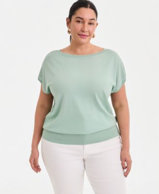 Plus Size Dolman-Sleeve Sweater