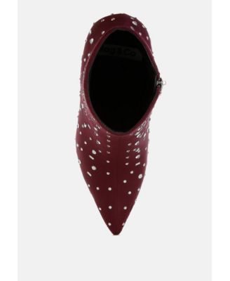 Womens Sakura Diamante Embellished Microfiber Boots