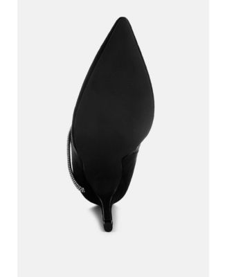 Womens Roda Rhinestone Wrap-Around Stiletto Boots