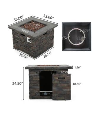 35" SQUARE MGO FIRE PIT - 40000 BTU.