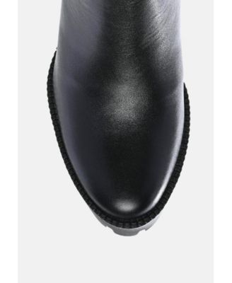 Womens High Heeled Leather Ankle Boot