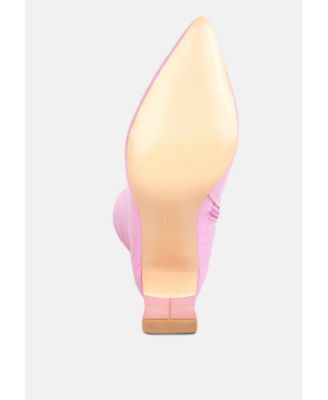 Womens Prinkles Quilted Italian Block Heel Calf Boots