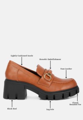 Evangeline Womens chunky platform loafers