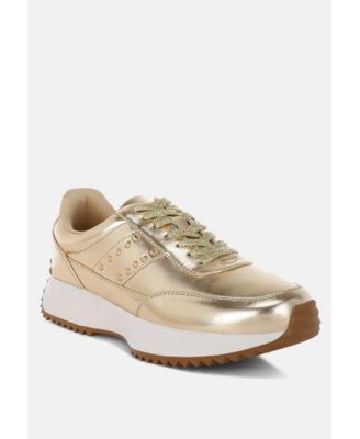 Womens Mujori Metallic Pleather Studded  Sneakers