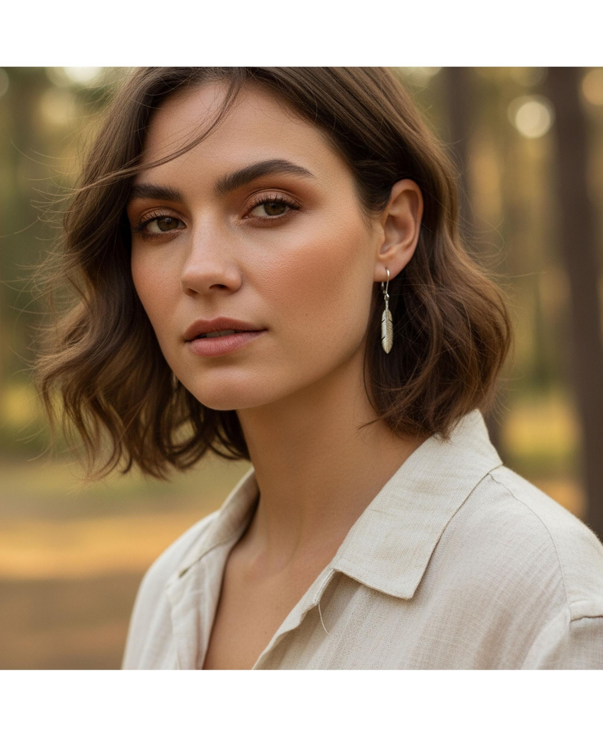 Bling Jewelry Leaf Feather Oxidized Two Tone Lever back Dangle Earrings Oxidized Sterling Silver