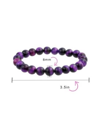 Stackable Set Of 3 Natural Stone Round Bead 8MM Multi Strand Stretch Bracelet