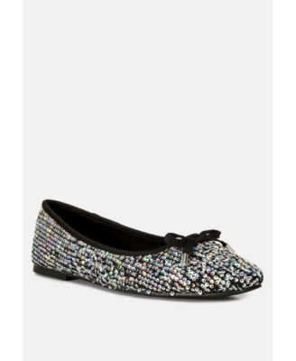 Womens Lettie Sequin Embellished Ballet Flats