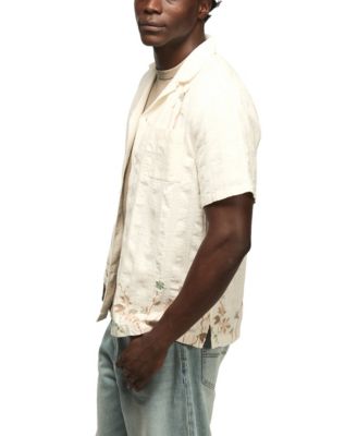 Men's Embroidered Short Sleeve Button-Up