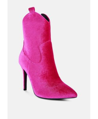 NAT-LOVE Womens Velvet Cow Girl ankle boot