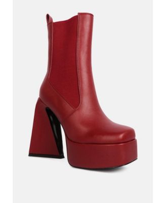 Womens Frosty High Platform Block Heel Chelsea Boot