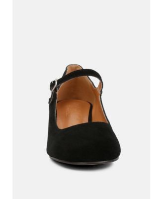 DALLIN Womens Suede Block Heel sandal Mary Janes