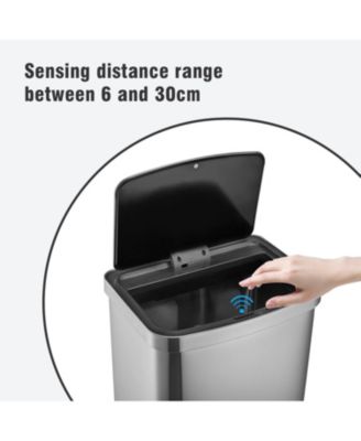 15.6 Gallon Stainless Steel Indoor Touchless Sensor Soft-Close Lid Trash Can