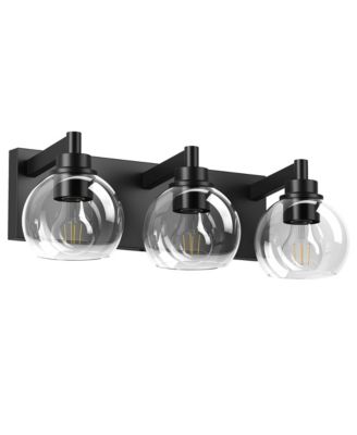 Bathroom Vanity Light,Modern 3-Light Bathroom Lighting Fixtures Over Mirror with Clear Glass Shade and Metal Base