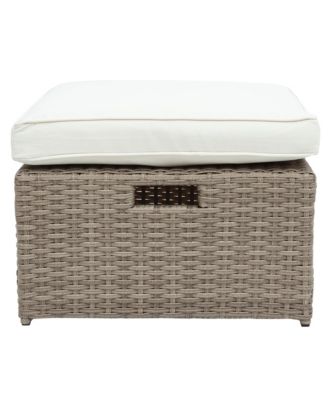 4 Piece U Style All Weather Wicker Patio Conversation Set with Sectional Sofa Ottoman Cushions