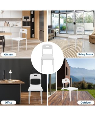 Stackable Plastic Dining Chairs with Metal Legs, Multi-Use Seating for Dining Table Waiting Room Conference Room