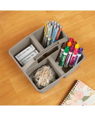 4-Compartment Medium Caddy, Grey, 6-Pack