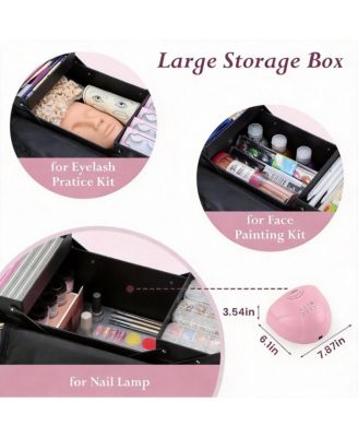 Large Makeup Organizer with 4 Tiers & Luggage Sleeve