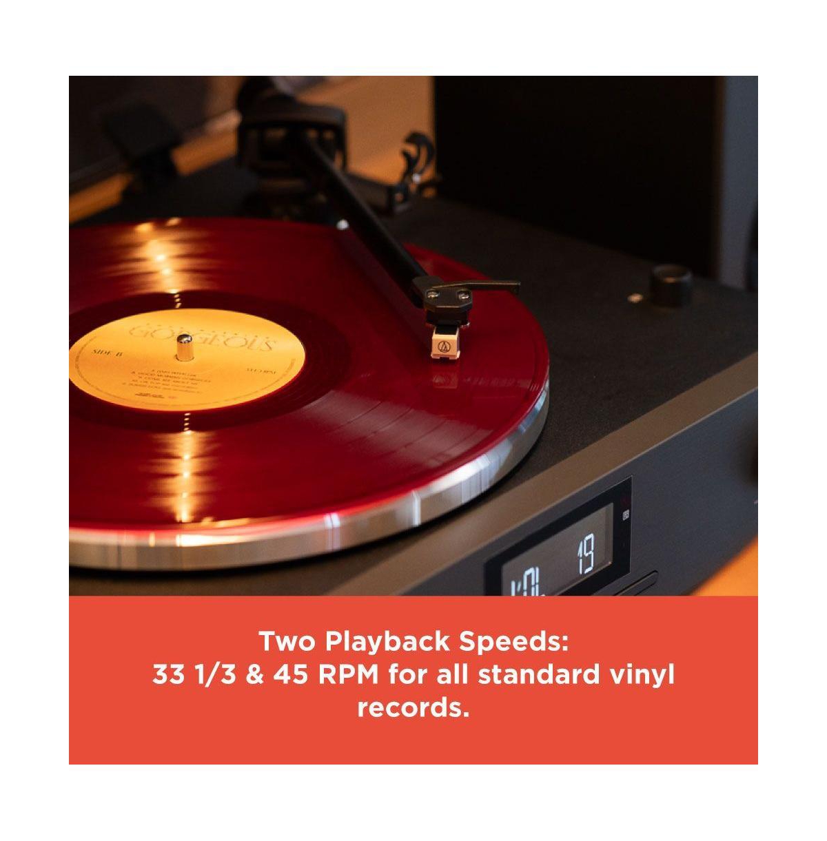 RadioShack Turntable With Professional Style 4001798: 3-Speed Vinyl Record Player Fm, Cd Player, Usb, Bluetooth, Two Detachable Speakers Included