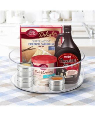 2 Pack Clear Lazy Susan Bins - Versatile for Pantry, Fridge, and Bathroom Storage