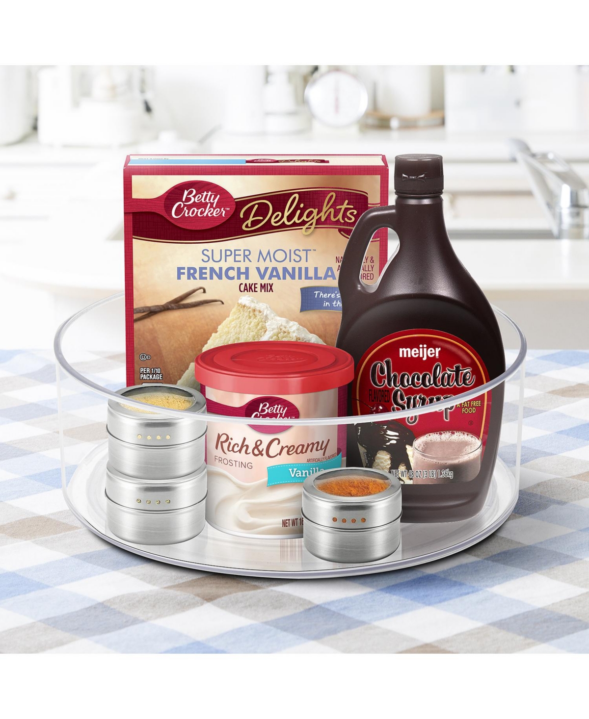 Sorbus 2 Pack Clear Lazy Susan Bins - Versatile for Pantry, Fridge, and Bathroom Storage