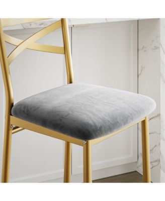 26" Counter Height Bar Stools Set of 4, Upholstered Bar Chairs with Back, Thick Cushion, Modern Counter Height Barstools