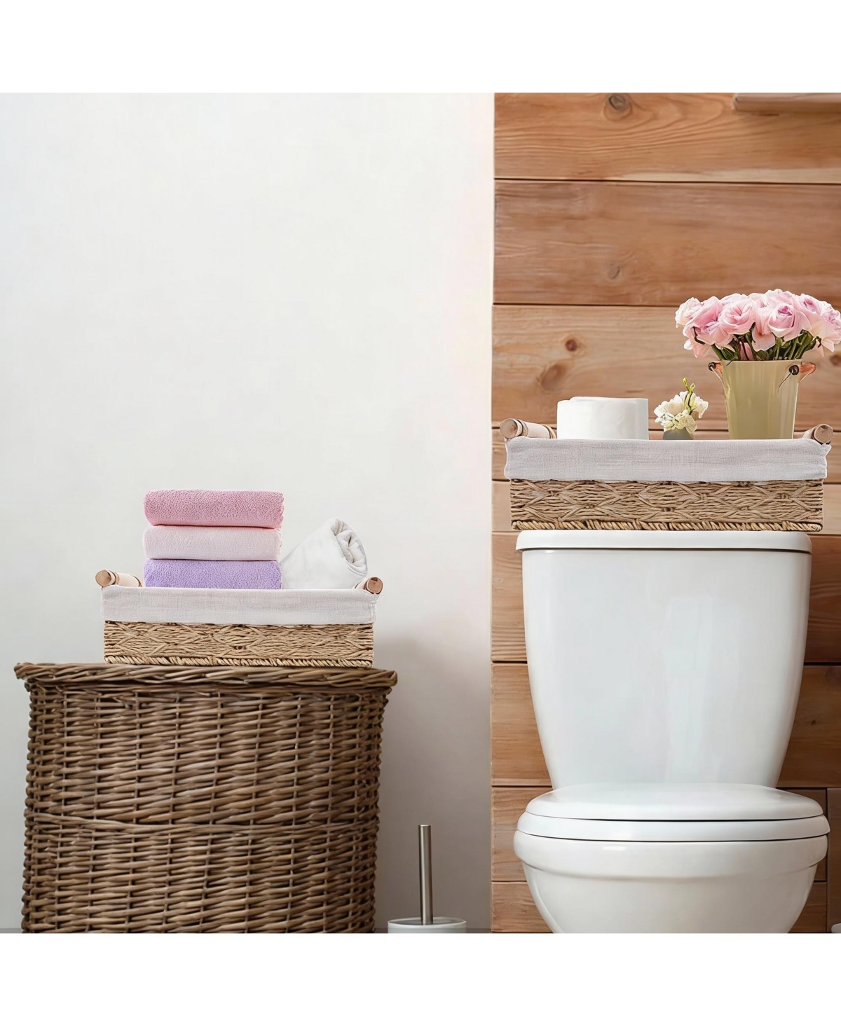 Yigii Handmade Paper Rope Storage Baskets