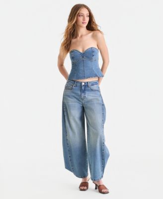Women's High Rise Barrel-Leg Jeans