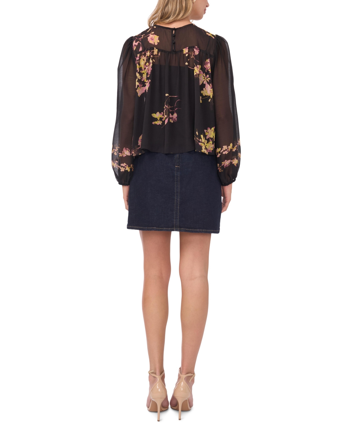 Vince Camuto Women's Long-Sleeve Crew Neck Top