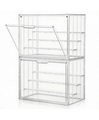 Clear Acrylic Display Case with 3 Adjustable Dividers for Storage