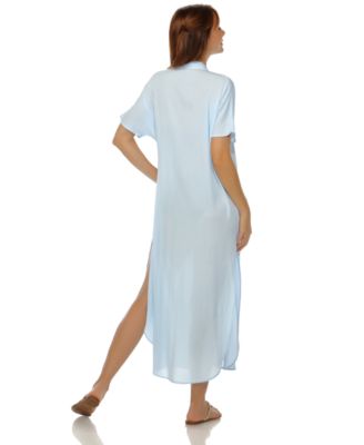 Women's Button-Down Maxi Dress Cover-Up 