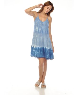 Women's Spaghetti Strap Tiered Short Swim Dress