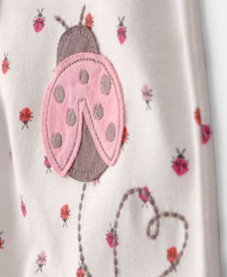 Baby Girls' Ladybug Print Flutter-Sleeve Romper