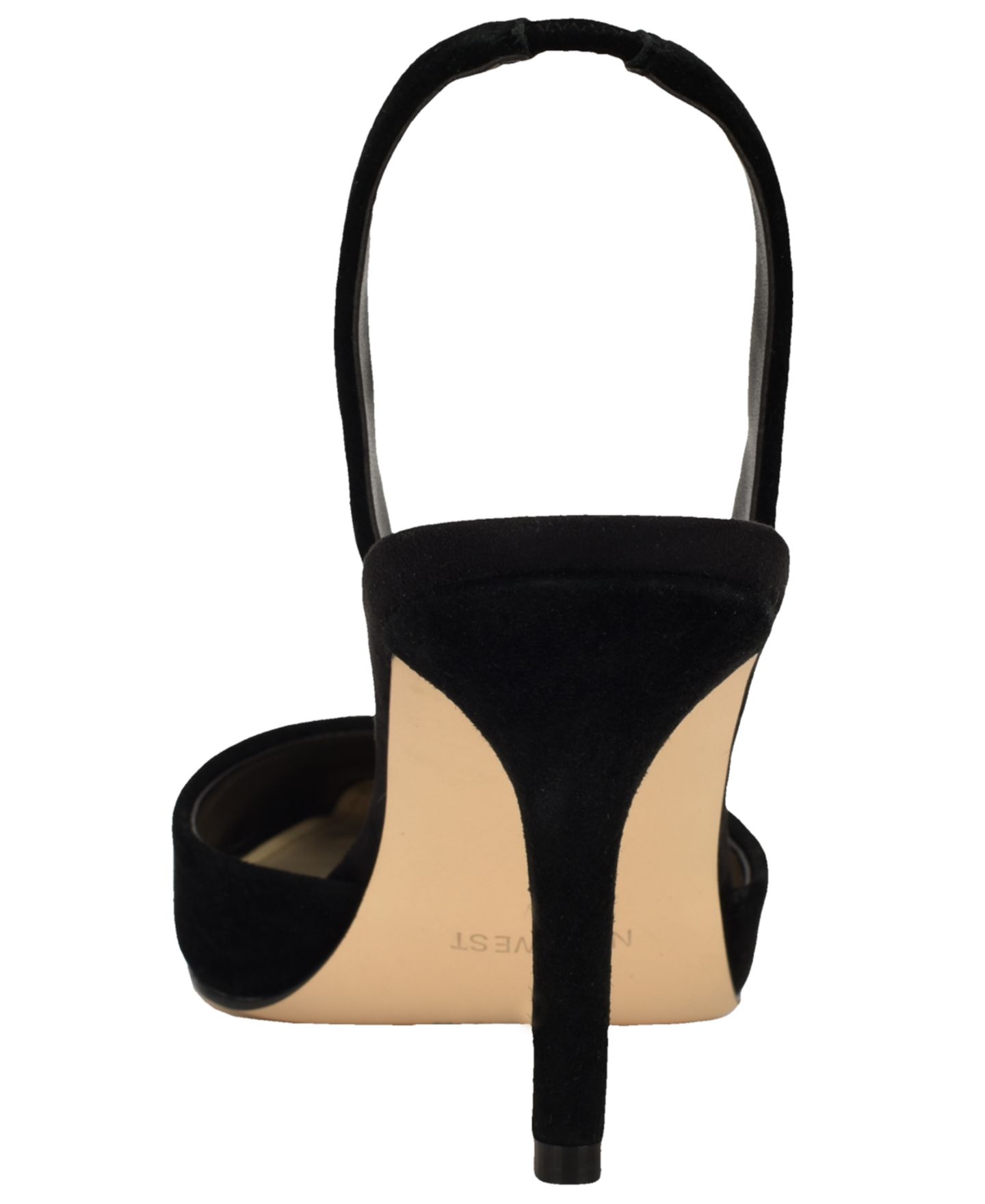 Женские туфли Nine West Paytie Suede Slingback Stiletto Pumps, цвет: Чёрный замшевый — фото 3