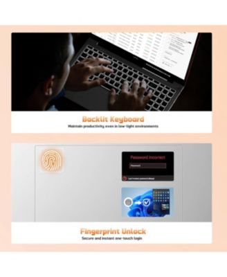 15.6" FHD IPS Student Laptop 16GB RAM 1TB SSD, 4 Cores 13th Gen Intel N150 3.6GHz Fingerprint Wi-Fi 6