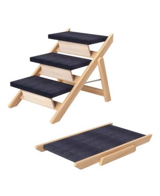 150lb Capacity Pet Steps - Foldable 3-Step Ramp for Bed & Car, Non-Slip