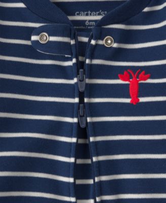 Baby Boys' Lobster Two-Way Zip One-Piece Pajama
