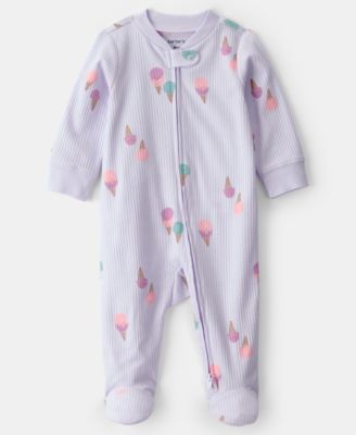 Baby Girls' Ice Cream Two-Way Zip One-Piece Pajama