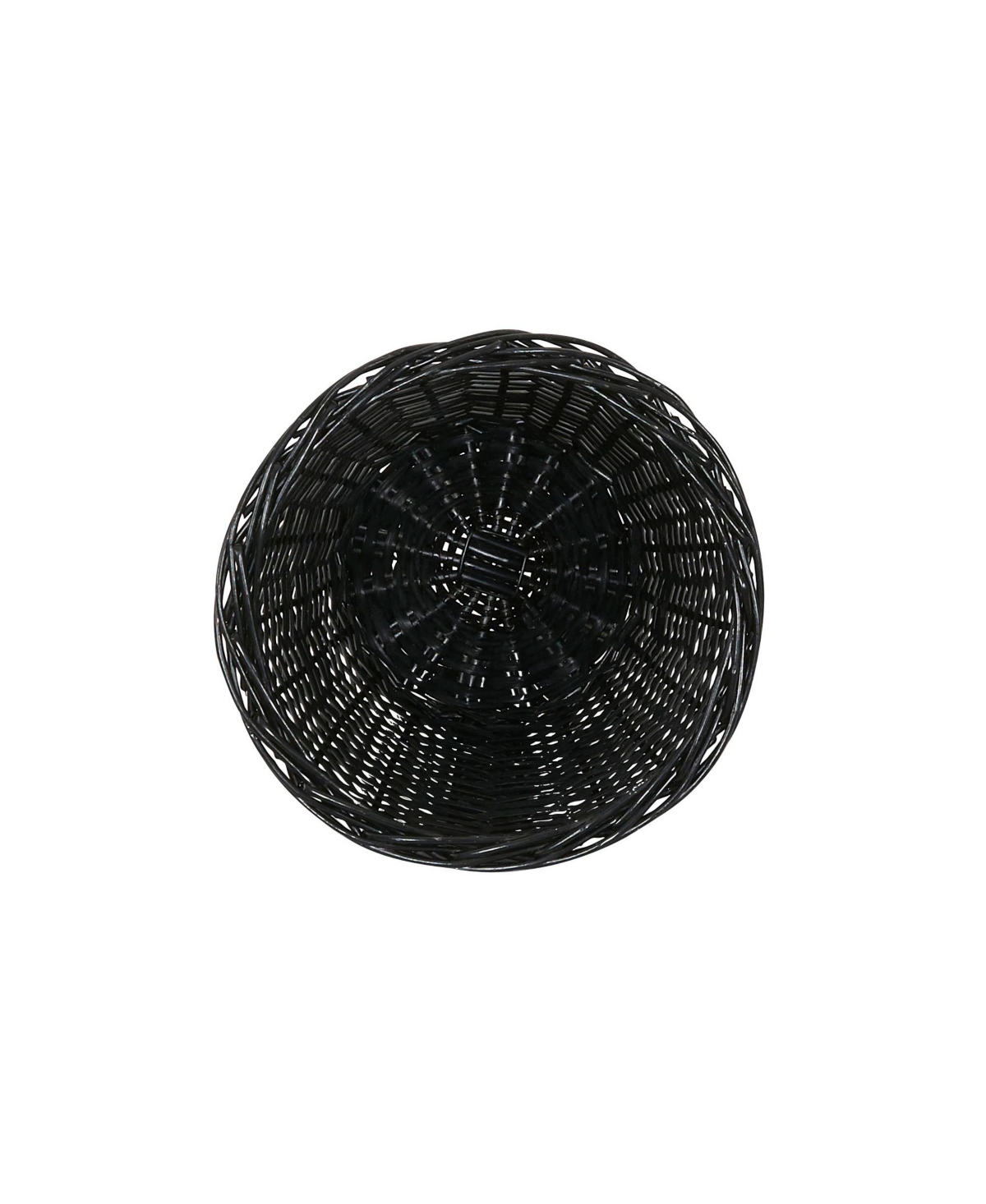 Household Essentials Wicker Waste Basket, Willow Weave Painted Black